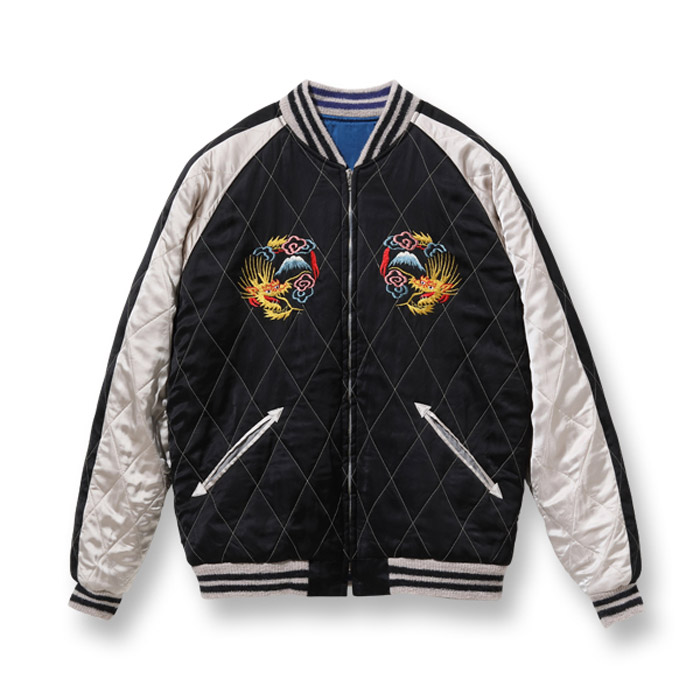 テーラー東洋 Lot No. TT15417-119 / Mid 1950s Style Acetate Quilted Souvenir Jacket “KOSHO & CO.” Special Edition “EAGLE & JAPAN MAP” × “DRAGON & TIGER”
