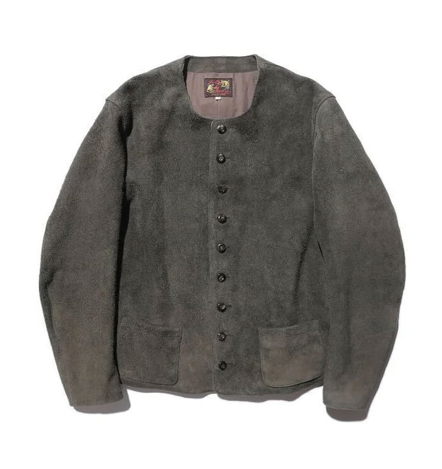 The 2 Monkeys Round-neck Leather Waistcoat【TM03430】:Olive