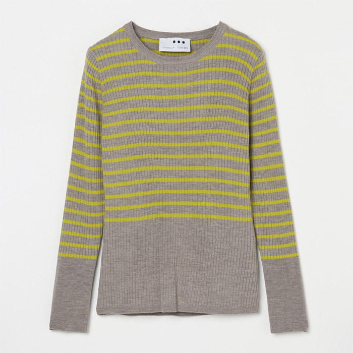 30％OFF スリードッツ IU219Y Wool outfit rib tee knit grey ウールアウフィットリブ ニット グレー レディース