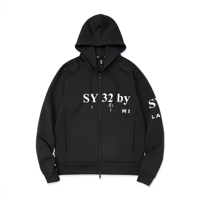 SY32 by SWEET YEARS(エスワイサーティトゥ バイ スウィートイヤーズ) DOUBLEKNIT SEPARATE GRAPHIC ZIP HOODIE 15515