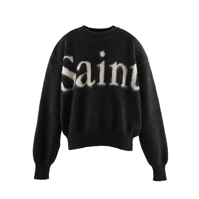 SAINT Mxxxxxx(セントマイケル) SM-A23-0000-042 / CREW NECK KNIT / SAINT / BLK モヘアニット