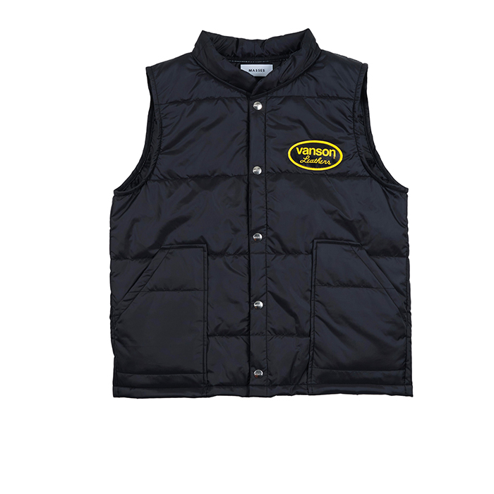 VANSON × MASSES NYLON VEST:BLACK