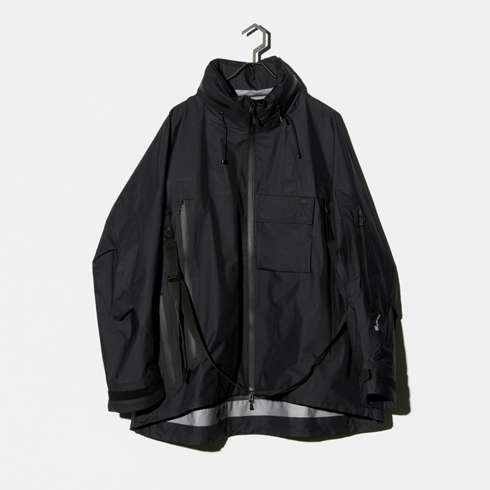 D-VEC×ALMOSTBLACK ディーベック×オールモストブラック GORE-TEX PRODUCT 3L SRG SHELL BLACK マウンテンパーカー ブラック メンズ