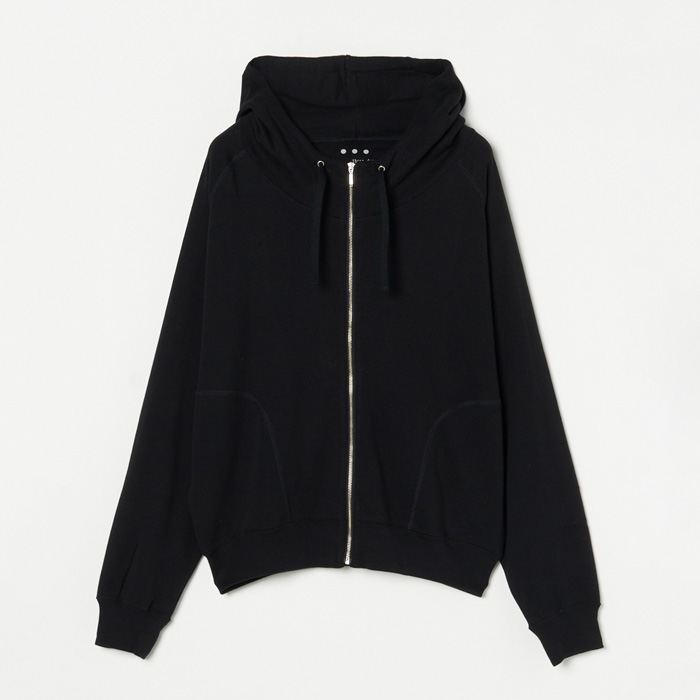 スリードッツ AG7001Y  Organic cotton knit zip hoody black オーガニックコットンニット ジップフーディ パーカー ブラック レディース