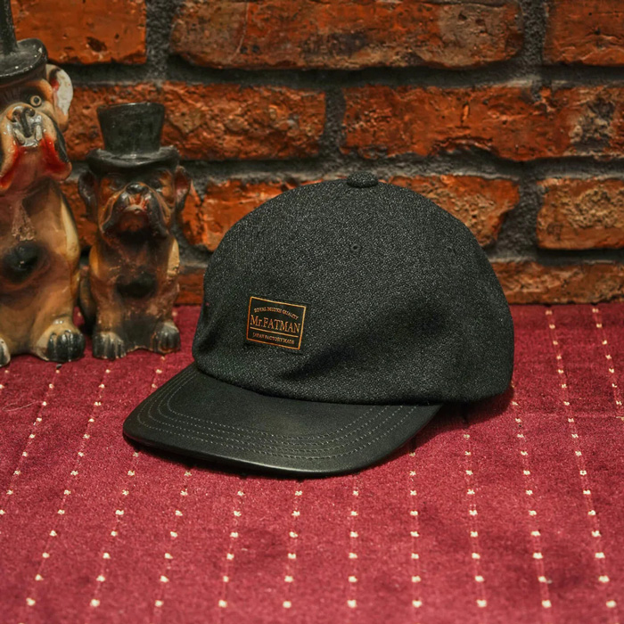 ミスターファットマン 5234007 WOOL CLASSIC LEATHER CAP ベースボールキャップ ブラック メンズ