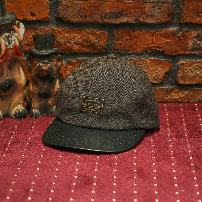 ミスターファットマン 5234007 WOOL CLASSIC LEATHER CAP ベースボールキャップ ブラウン メンズ