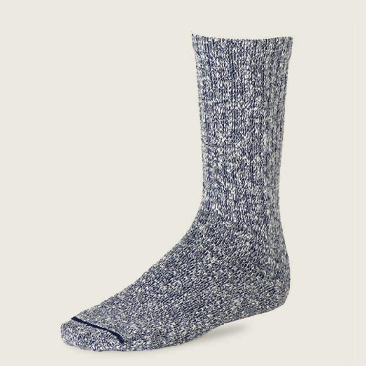 Cotton Blend Ragg Crew / Navy