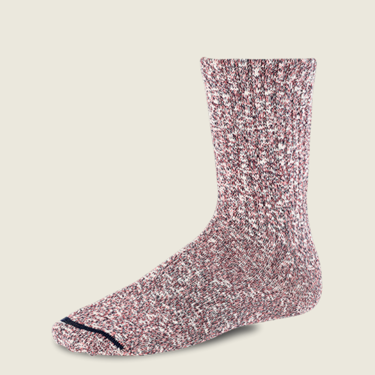 Cotton Blend Ragg Crew / Hot Burgundy