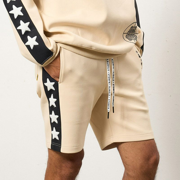 STUD MUFFIN(スタッドマフィン) 614-06287 TRストレッチポンチ ラインストーン ターゲットベアラインショートパンツ オフホワイト