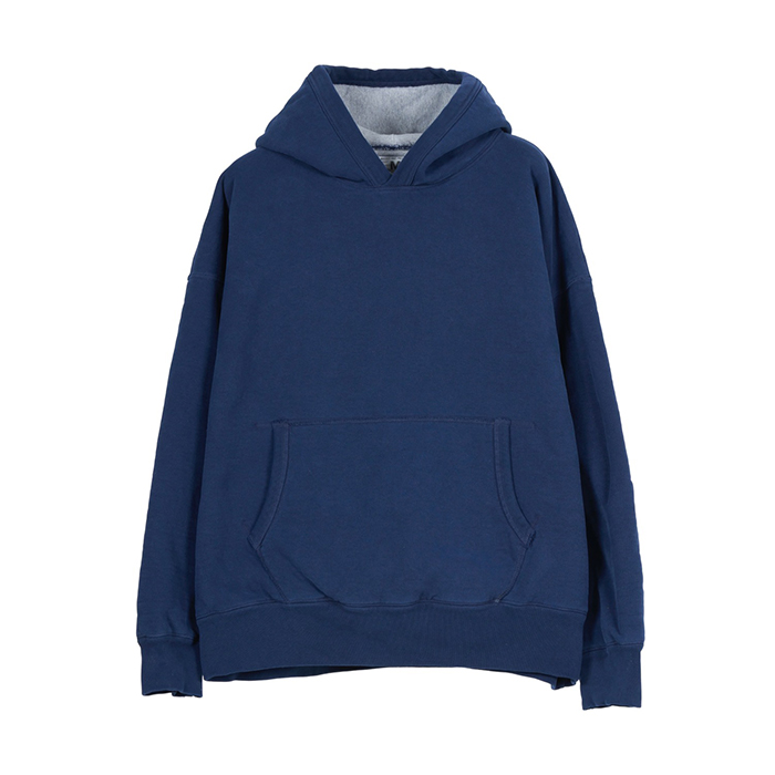 SWEAT HOODED W-FACE WASH :NAVY