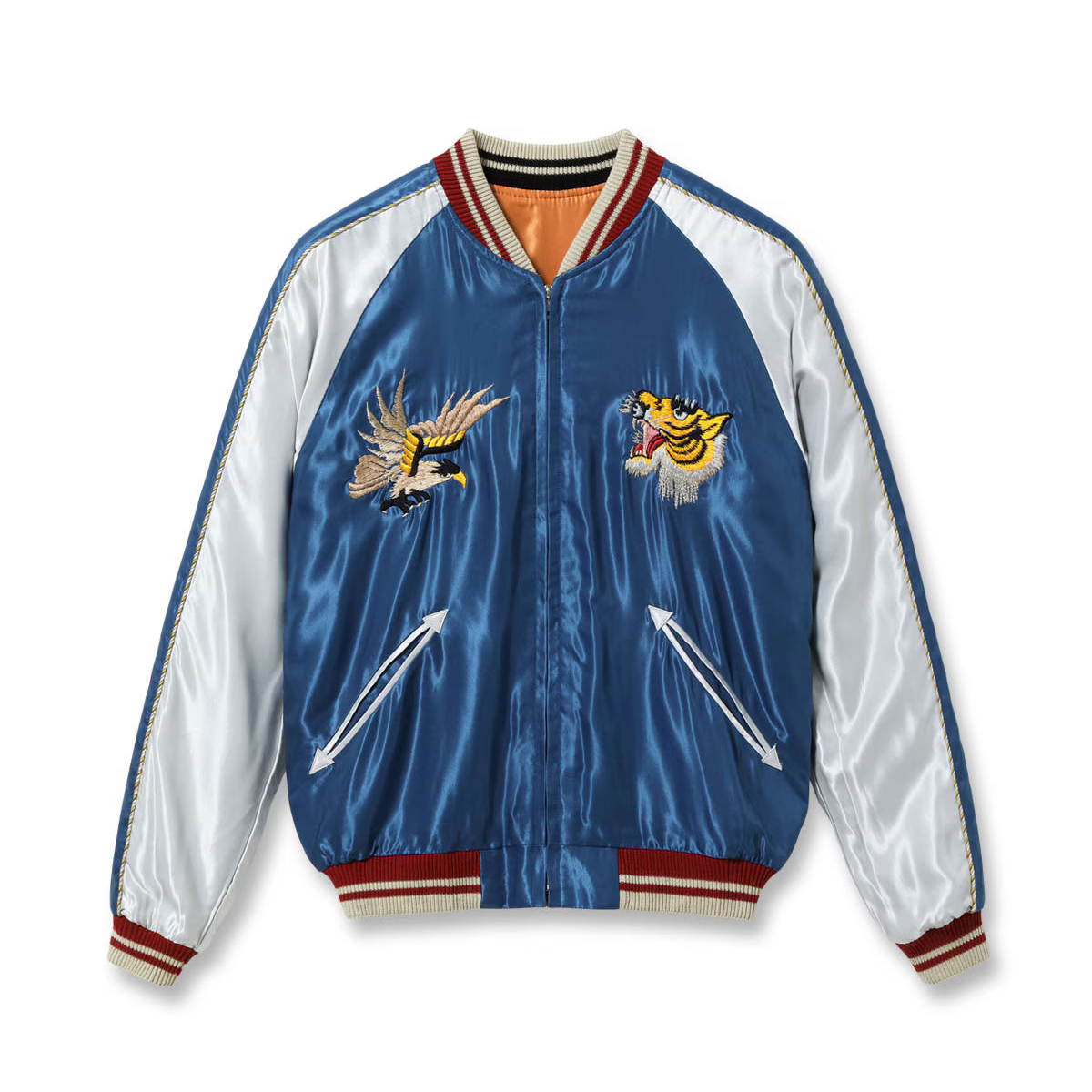 TAILOR TOYO（テーラー東洋） Lot No. TT15877-125 / Mid 1950s Style Acetate Souvenir Jacket “TIGER HEAD” × “JAPAN MAP”