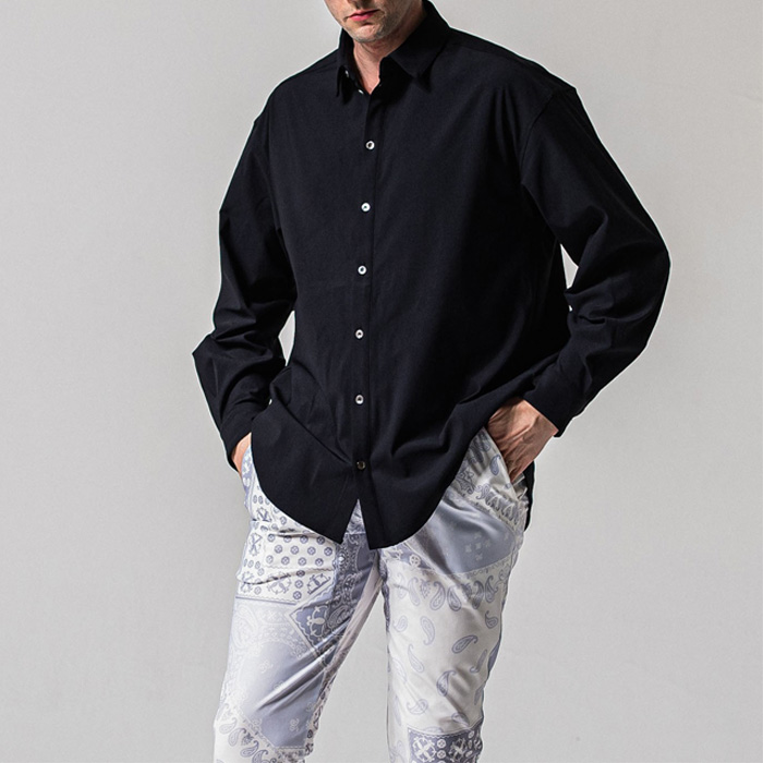 RESOUND CLOTHING(リサウンドクロージング) NYLON jack shirts RC39-SH-001 BLACK