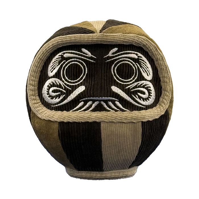 ミカヅキショウテン　アップサイクルアートだるま　コーデュロイ素材/FEE-B03