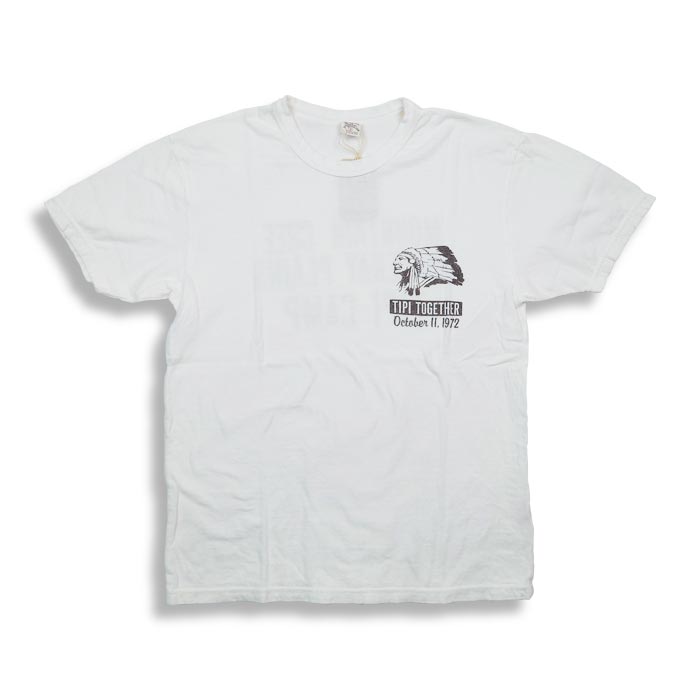 ウエス 652309 TIPI CAMP Tシャツ ホワイト メンズ 半袖 プリント Tシャツ カットソー バックプリント
