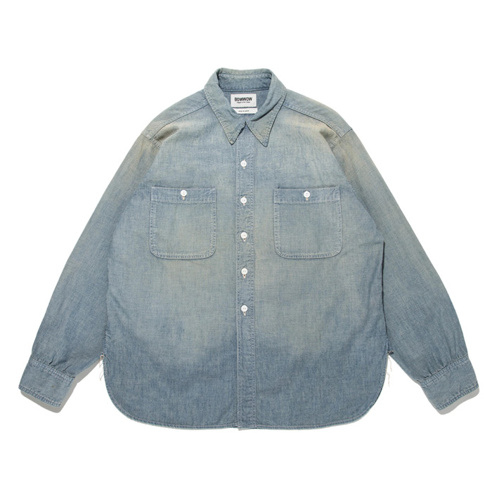 バウワウ BW241-CSSA CHAMBRAY SHIRTS SUNBURN AGEING INDIGO SUNBURN AGEING デニム シャンブレーシャツ インディゴ メンズ