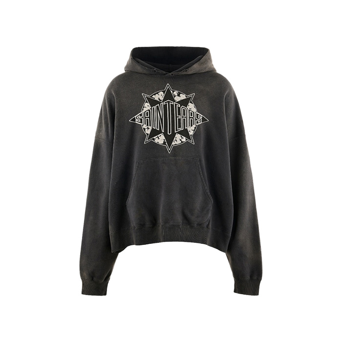 SAINT Mxxxxxx(セントマイケル)×DENIM TEARS(デニムティアーズ) SM-YS1-0000-C46 / DT_HOODIE / ST TEARS / BLACK