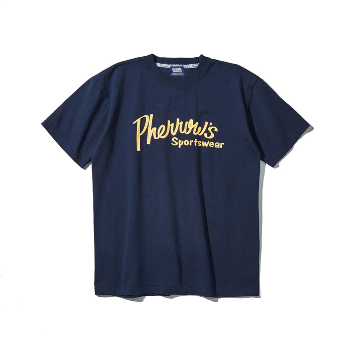 フェローズ 23S-PT1 Pherrow's Sports メンズ 半袖 プリント Tシャツ Navy