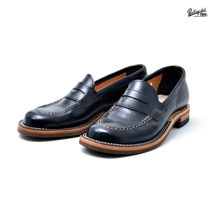 ローリングダブトリオ RDT-BF09 ROOTS C LOAFER コインローファー HORSE BUTT BLA メンズ レザー シューズ