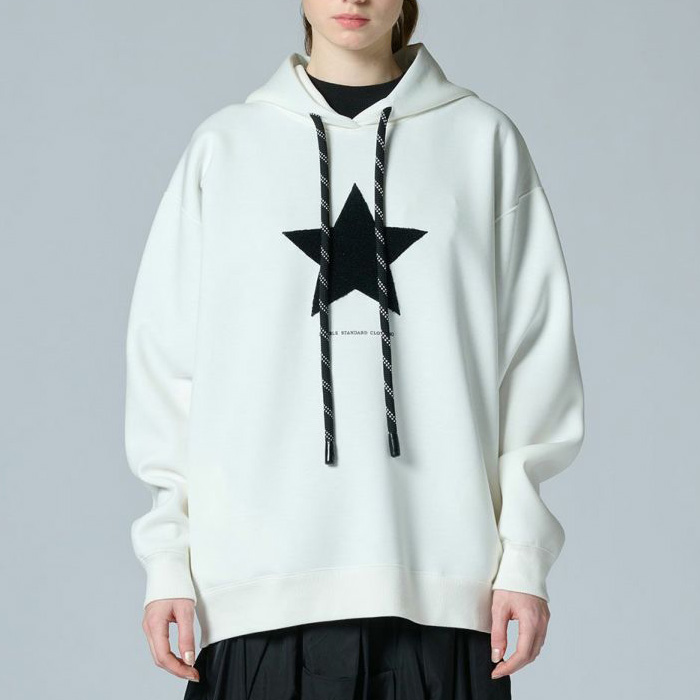 DOUBLE STANDARD CLOTHING(ダブルスタンダードクロージング) スター刺繍 ダンボールニットパーカー0508-070-261 ホワイト
