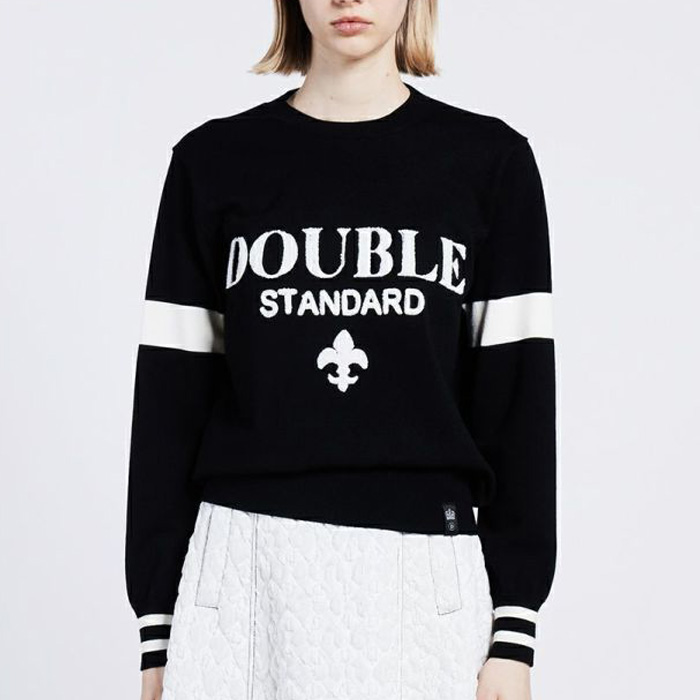 DOUBLE STANDARD CLOTHING(ダブルスタンダードクロージング) SNOWY ロゴ刺繍ニット 0509-110-261 ブラック