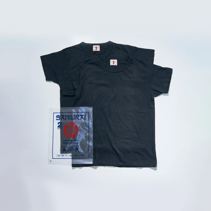 SAMURAI JEANS(サムライジーンズ) 2PST-01 無地クルーネック2パックTシャツ Black