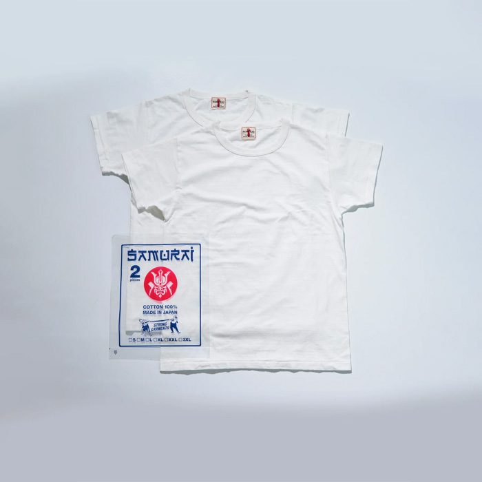 SAMURAI JEANS(サムライジーンズ) 2PST-01 無地クルーネック2パックTシャツ White
