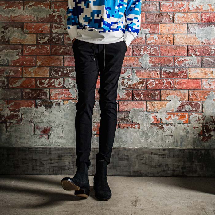 31th Collection リサウンドクロージング BASIC-ST-016 CHRIS EASY PANTS NYLONBK スラックス型イージーパンツ