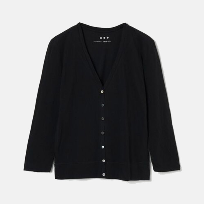 スリードッツ KD7003Y Jersey colette cropped cardigan black ジャージー コレット クロップドカーディガン ブラック レディース