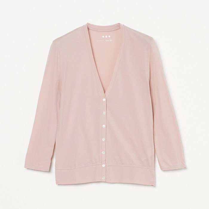 スリードッツ KD7003Y Jersey colette cropped cardigan soft mauve ジャージー コレット クロップドカーディガン ピンク レディース