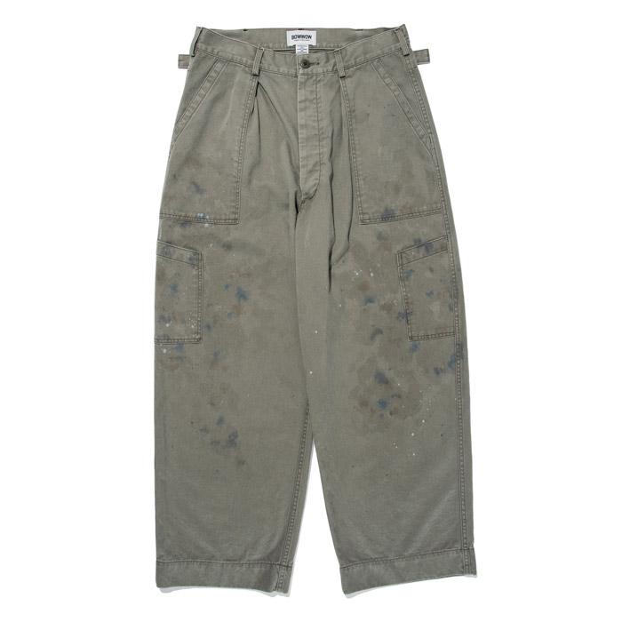 バウワウ BW241-UAFMP US AIR FORCE MECHANIC PANTS OD AGEING メカニックパンツ ヴィンテージ加工 ミリタリー トラウザー オールド メンズ