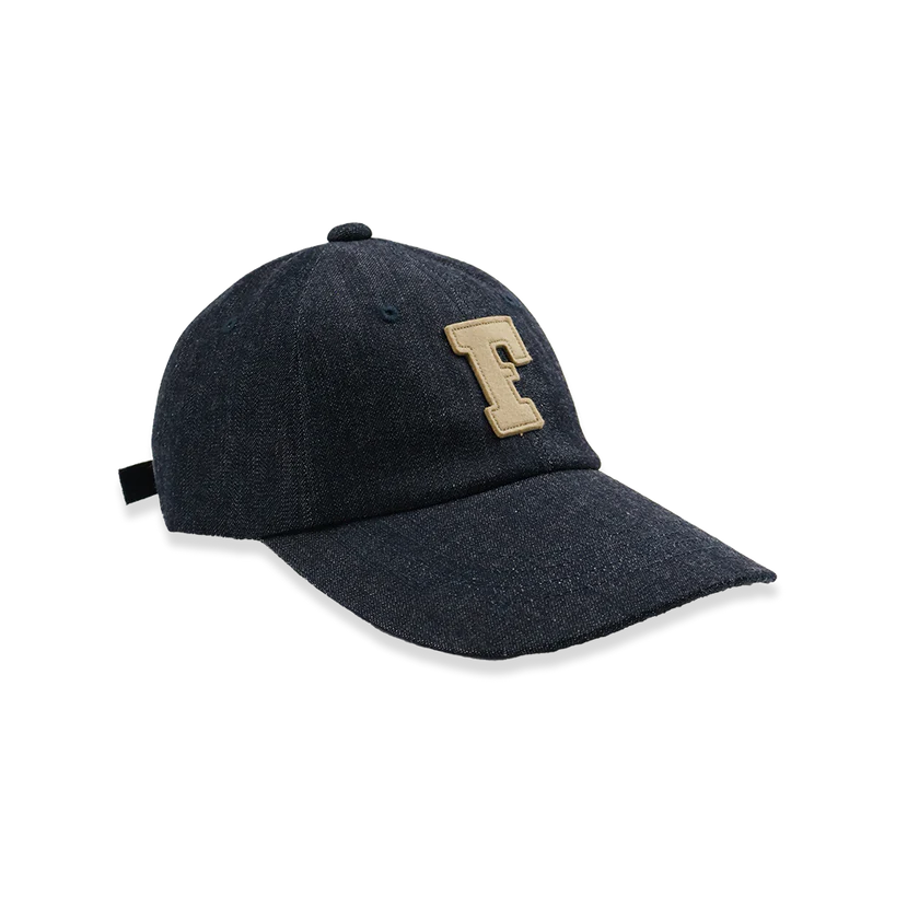 FULLCOUNT(フルカウント) 6843L 6Panel Low-Crown Denim Baseball ’F’ Cap Indigo Blue