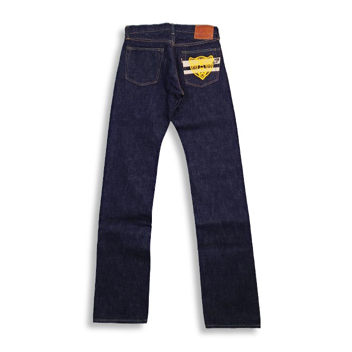 桃太郎ジーンズ × UNIQUE JEAN STORE コラボデニム Corpokkur コロポックル 熊 0201UJS-K 2023年 限定 特別プリント チェーンステッチ 裾上げ無料