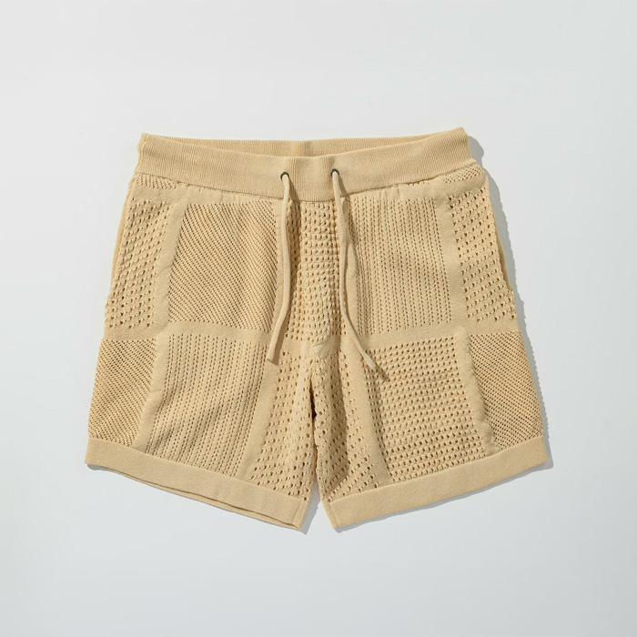 1PIU1UGUALE3 RELAX(ウノピゥウノウグァーレトレ リラックス) ブロックメッシュニットショーツ USK-26003 ベージュ