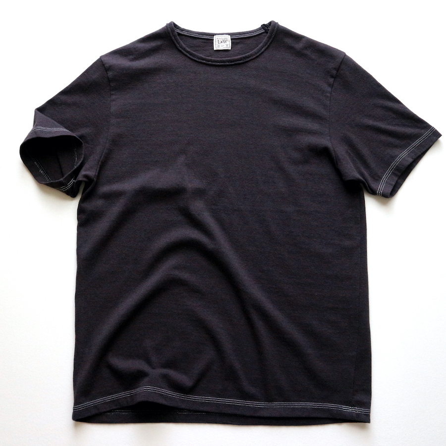 ループアンドウェフト LRC1091 RECYCLED NEP PLATING DOT SEAM S/S CREWNECK ショートスリーブクルーネック A. BLACK