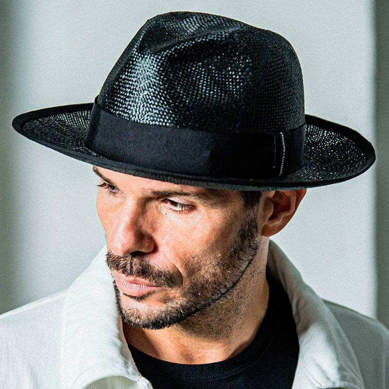 35th Collection リサウンドクロージング RC35-CAP-003 Stevie straw hat BLACK ストローハット メンズ