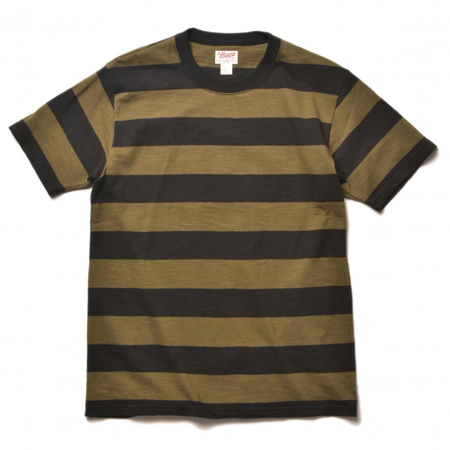 BUCO STRIPE TEE S/S:OLIVE