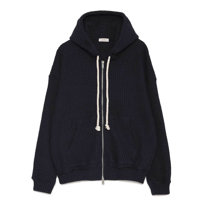 シーグリーン LSEA23S8644-M BIG WAFFLE HOODIE ビッグワッフル ジップフーディー レディース NAVY