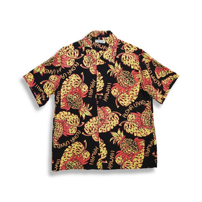 サンサーフ Lot No. SS39015 RAYON HAWAIIAN SHIRT “THE PINEAPPLE ISLANDS” 119 ブラック アロハシャツ メンズ