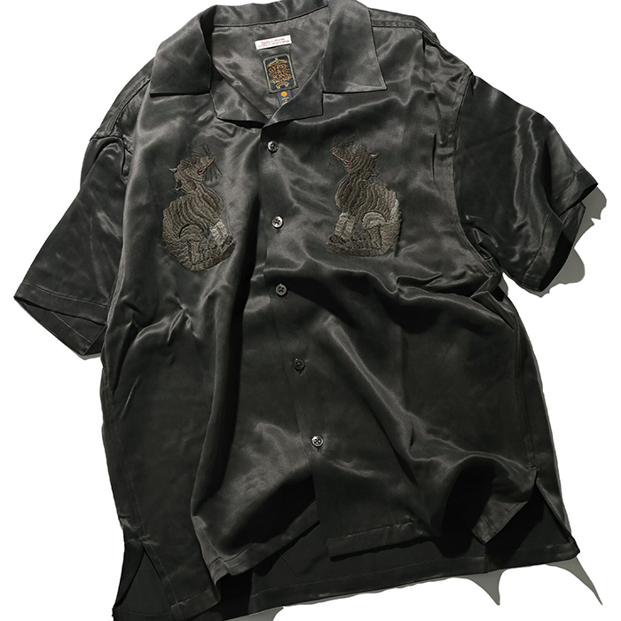 GYPSY＆SONS (ジプシーアンドサンズ) M.O.G ENBROID SUKA SHIRTS エンブロイド スカ シャツ GS2549927:CHARCOAL