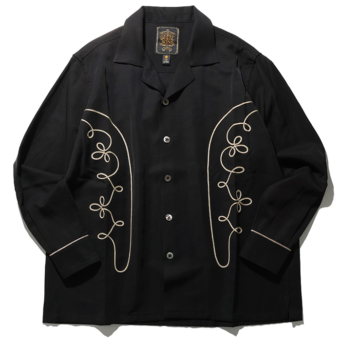 GYPSY＆SONS (ジプシーアンドサンズ) EMBROID RODEO L/S SHIRTS　エンブロイド ロデオ シャツ GS2629921:BLACK