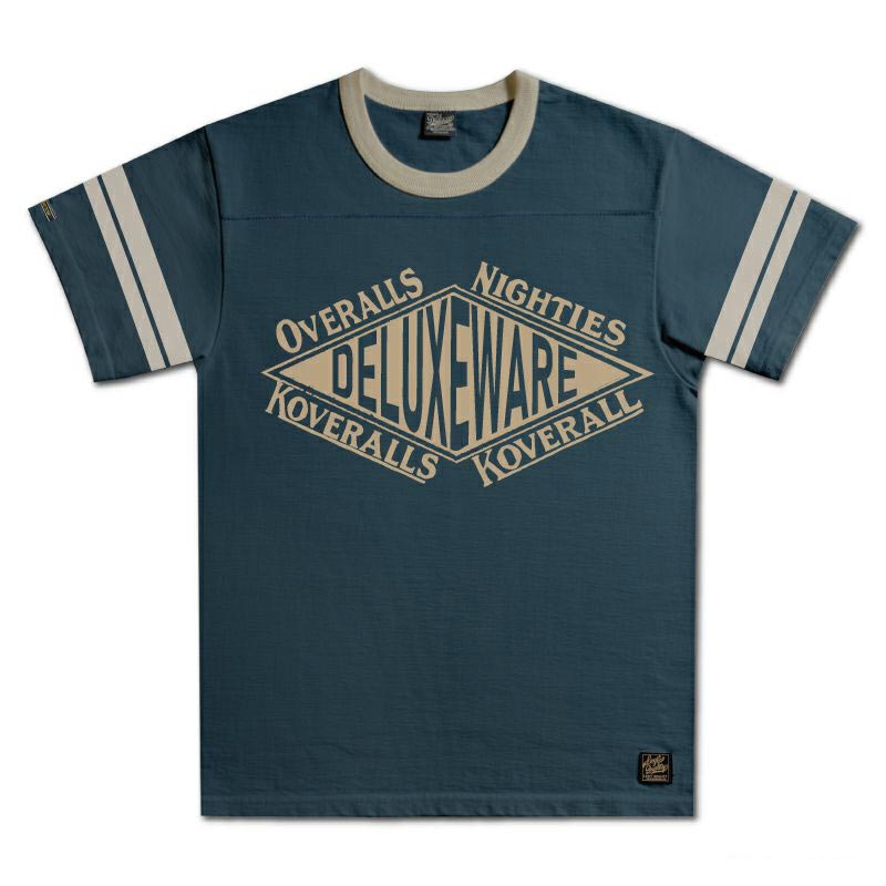 25SS デラックスウエア BRGX-002 SQ.DELUXE ブルー.J メンズ 半袖 Tシャツ ブランドロゴ フットボールTシャツ