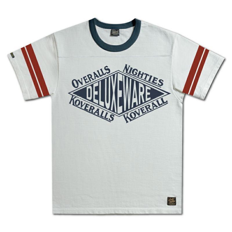 25SS デラックスウエア BRGX-002 SQ.DELUXE ホワイト メンズ 半袖 Tシャツ ブランドロゴ フットボールTシャツ