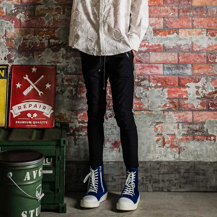 31th Collection リサウンドクロージング BASIC-ST-014 EDGE NYLON PT NYLONBKBK エッジナイロンラインパンツ