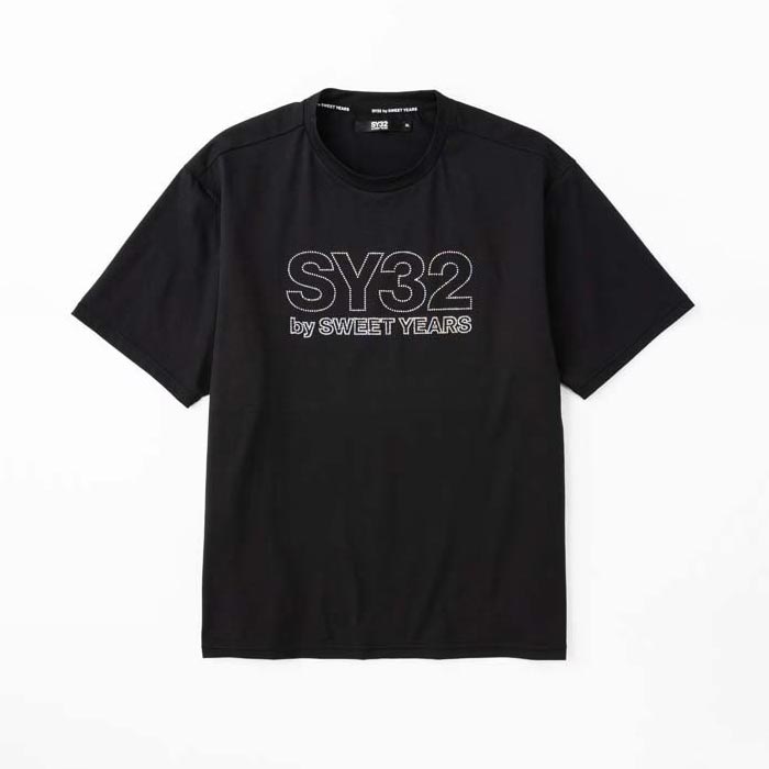 SY32 スウィートイヤーズ 15067J RHINESTONE BASIC LOGO TEE ラインストーン ベーシック Tシャツ ブラック