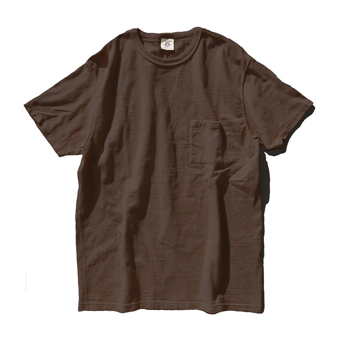 サムライジーンズ SJST-SC03 和綿ポケットTシャツ サムライコットン零天竺ヘビィーオンス 濃栗色