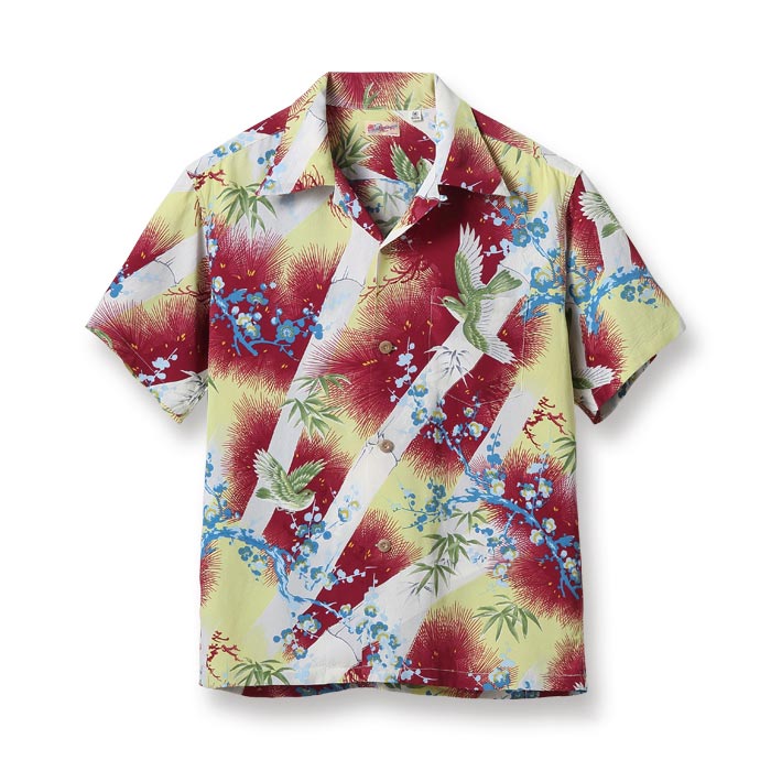 サンサーフ Lot No.SS38569 RAYON HAWAIIAN SHIRT “SPARROW FLY ARO UND” イエロー メンズ 半袖 レーヨン アロハシャツ