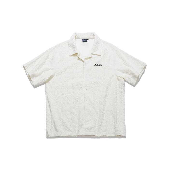 muta MARINE(ムータマリン) MMBG-446824 ラインアートパイル オープンカラーシャツ ホワイト
