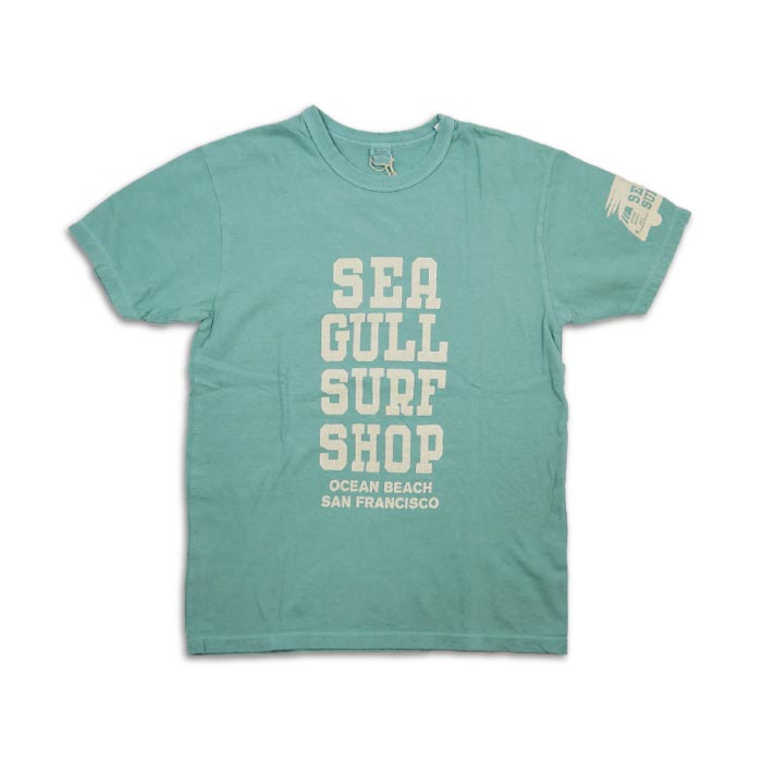 ウエス 652306 SEAGULL Tシャツ バインダーネック プリントTシャツ サックスブルー