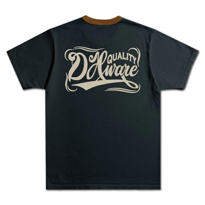 25SS デラックスウエア BRGX-251 DX.WARE ブラック メンズ 半袖 Tシャツ ブランドロゴ リンガーTシャツ バックプリント