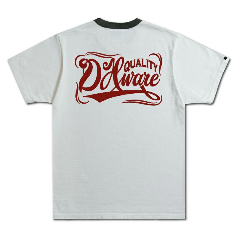 25SS デラックスウエア BRGX-251 DX.WARE ホワイト メンズ 半袖 Tシャツ ブランドロゴ リンガーTシャツ バックプリント